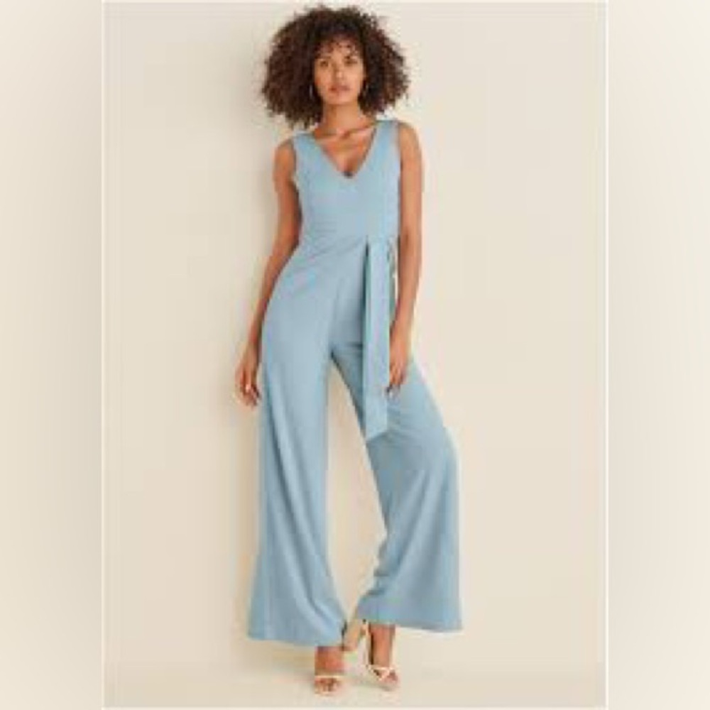 VENUS Light Powder Blue Aqua Sleeveless Jumpsuit sizes Large and XL NWOT